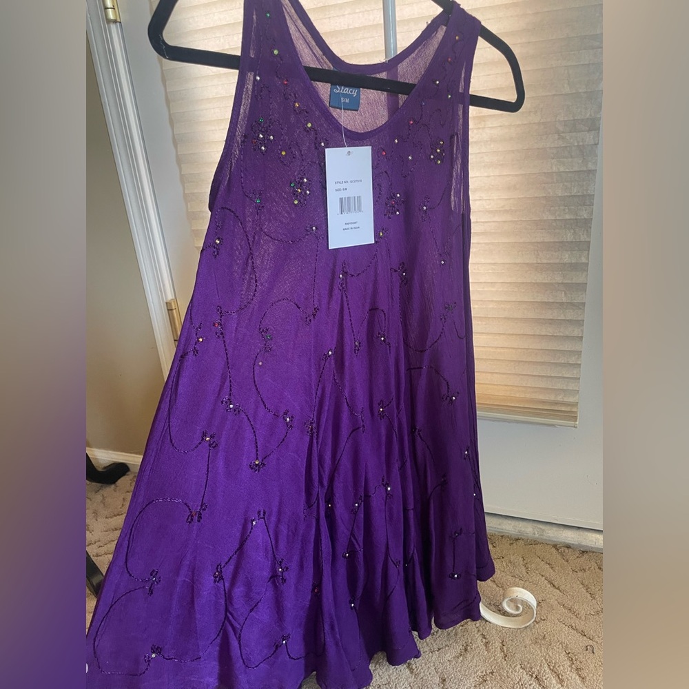 Elegant Purple Sleeveless Dress